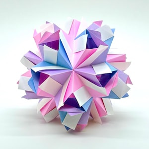 PDF - High-Rise Kusudama - Modular Origami Diagram Digital Download Printable Colorful - Pastel - How to fold - Kid Craft