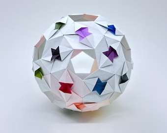 Hourglass Kusudama Origami Diagram: Buckyball PDF (Digital Download)