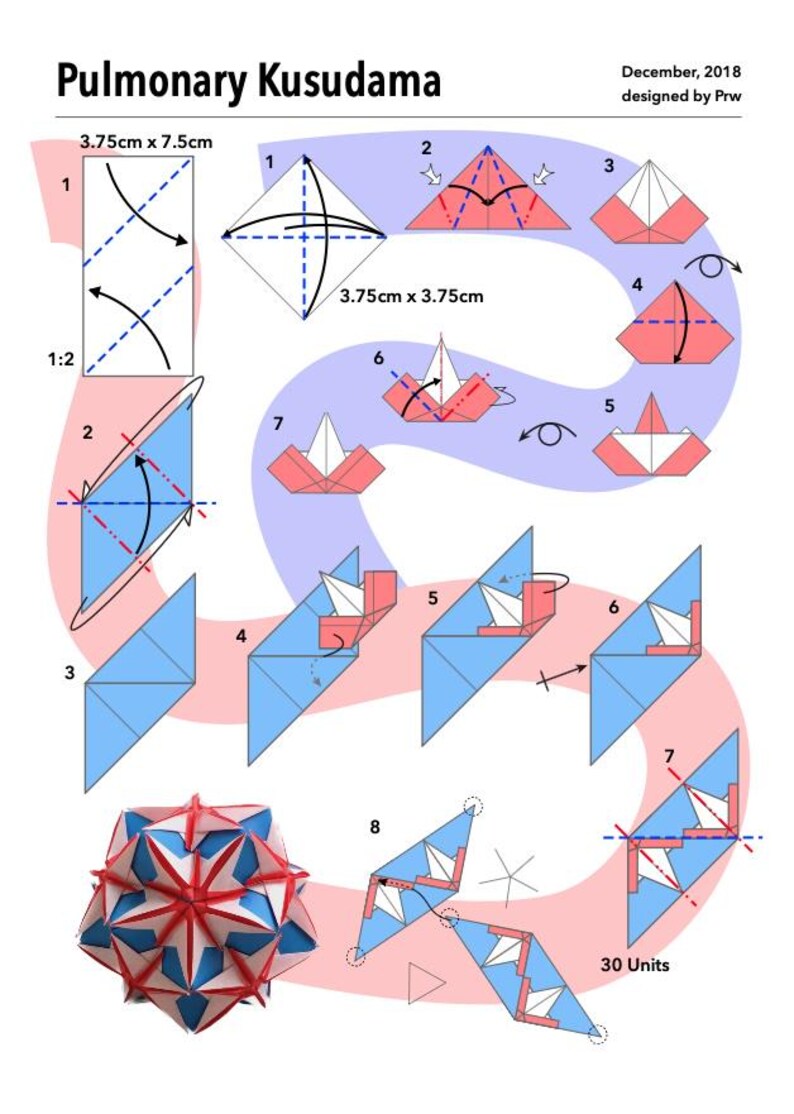Origami Diagrams PDF: 20 Kusudama Models - Prworigami Collection Vol.1 ...