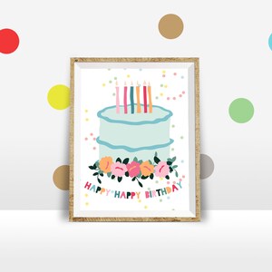 Birthday Cake Printable Art | Etsy