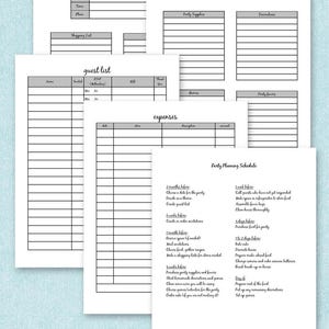 Printable Party Planner