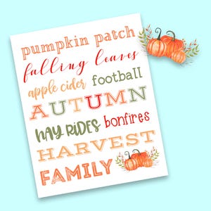 Printable Fall Subway Art