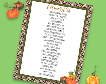 Fall Bucket List Printable