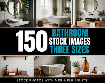 150 BATHROOM Stock Photos | MRR & PLR | Modern Luxurious Interiors Bundle
