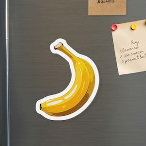 Retro Banana Magnet | Cute Yellow Fruit Kitchen Decor | Vintage Fridge Magnet | Tropical Whimsical Gift for Banana Lovers