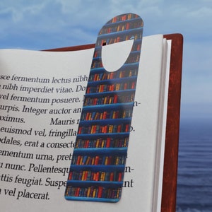 Bookshelf Bookmark, Book Reader Gift - Literary Gift, Reader Accessory, Book Lover Present, Library Decor, Custom Metal Bookmark