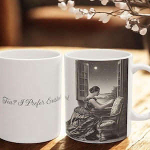 Existential Dread Mug - Vintage Funny Ceramic Coffee Cup, Dark Humor Gift for Book Lovers, Tea Drinker, Sad Girl Aesthetic