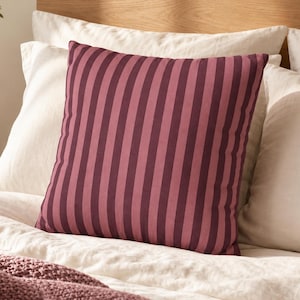 Burgundy Raspberry Striped Pillow Cover Retro Stripe Throw Pillow Dusty Rose Square Cushion Cover Colorful Decorative Pillowcase