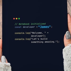 パーソナライズされたコーダーノート、コンソールコードスニペットジャーナル、カスタムプログラマージャーナル、開発者ノート、ソフトウェアエンジニアへのギフト、コーディングギフト