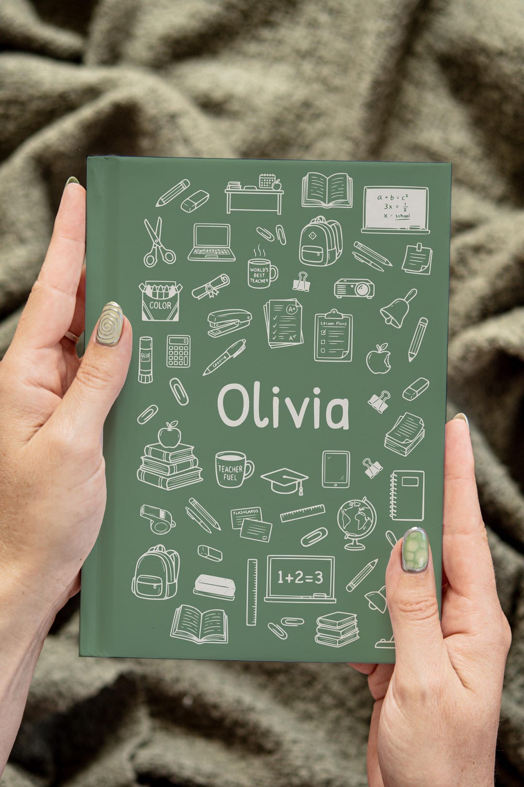 Personalized Teacher Notebook Custom Name Teacher Journal School Doodle ...