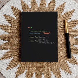 Personalized Coder Notebook Console Code Snippet Journal Custom Programmer Journal Developer Notebook Gift for Software Engineer Coding Gift