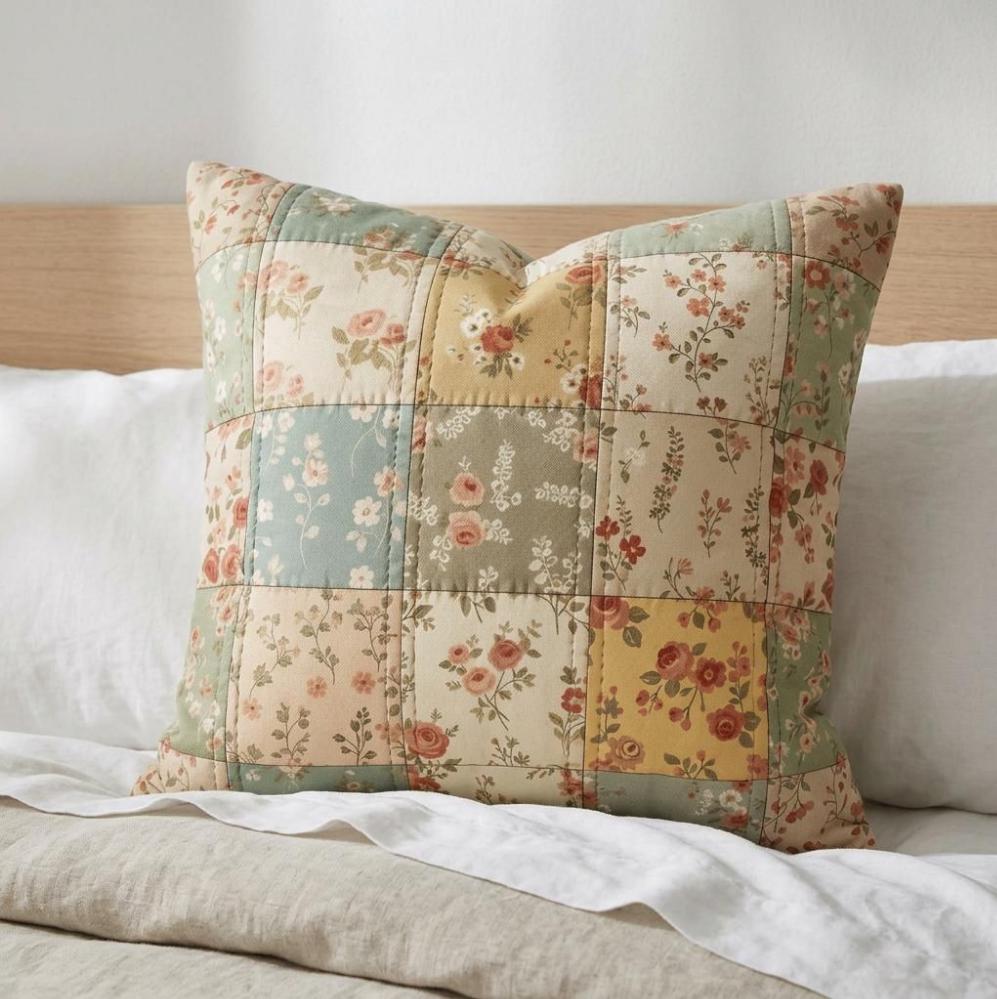 Shabby Chic Quilt Pillow Cover - Etsy