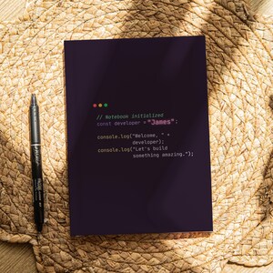 Personalized Coder Notebook Console Code Snippet Journal Custom Programmer Journal Developer Notebook Gift for Software Engineer Coding Gift
