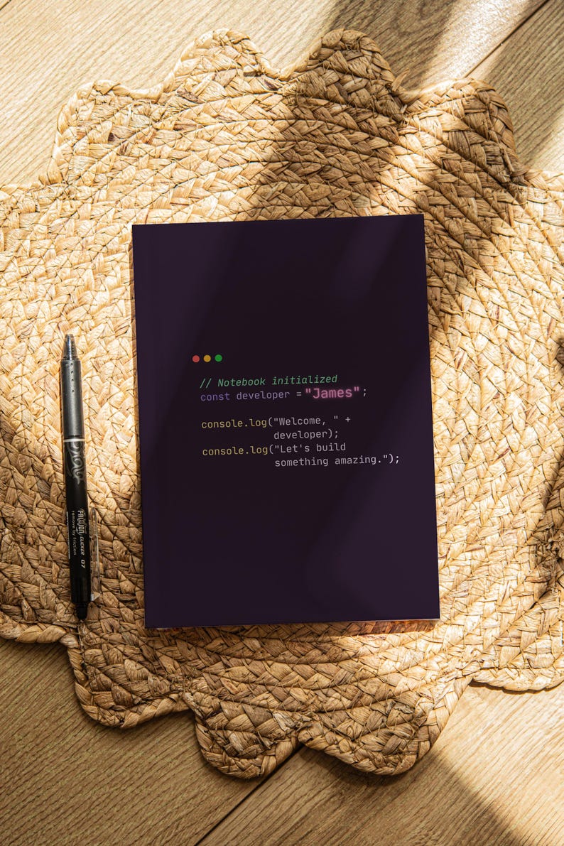 Personalized Coder Notebook Console Code Snippet Journal Custom Programmer Journal Developer Notebook Gift for Software Engineer Coding Gift