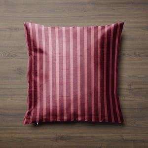 Burgundy Raspberry Striped Pillow Cover Retro Stripe Throw Pillowcase Dusty Rose Cushion Cover Modern Square Decorative Pillowcase