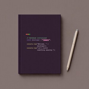 Personalized Coder Notebook Console Code Snippet Journal Custom Programmer Journal Developer Notebook Gift for Software Engineer Coding Gift