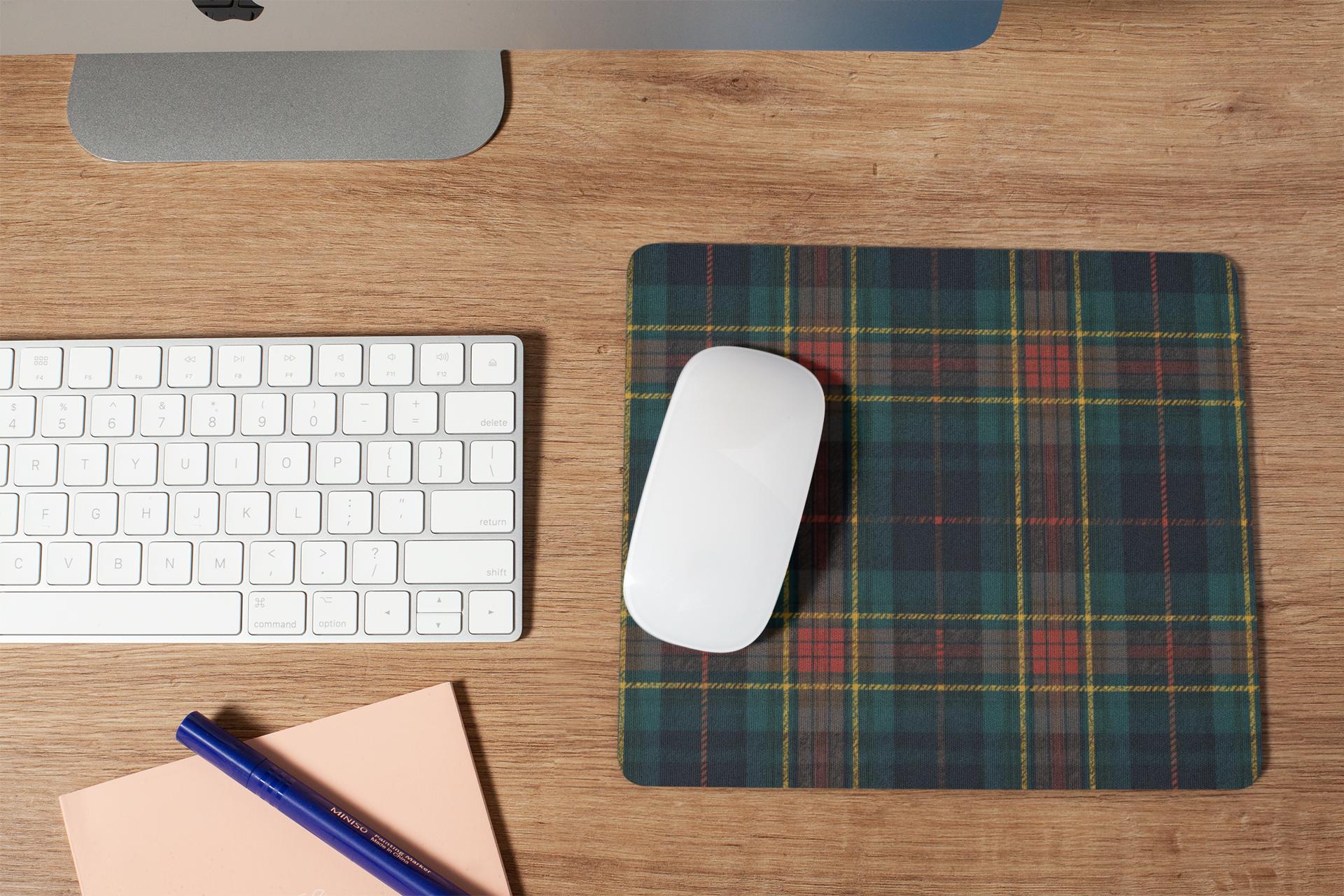 Plaid Mouse Pad | Classy Scottish Tartan Desk Mat | Custom Mouse Pad for Office or Home | Cute Desk Decor | Gift for Coworker