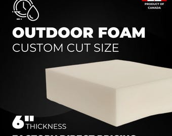 6" Thick Custom outdoor foam, Fast dry foam for outdoor, Anti-moisture foam, Quick-drying foam material, Outdoor Foam for wet seating areas