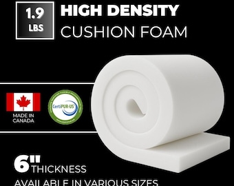 6" Thick Custom foam cut to size, Foam for furniture, Foam for pet furniture, Seat pads foam, Foam for outdoor furniture & Garden Cushion