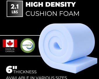 6" Thick Custom foam cut to size, Foam for furniture, Foam for pet furniture, Seat pads foam, Foam for outdoor furniture & Garden Cushion