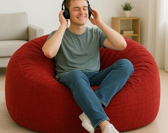 Foam Lounger Chair Floor Seating Bean Bag Couch Soft High Density Lounge Cushion for Gaming Reading Relaxation Removable Cover single/double