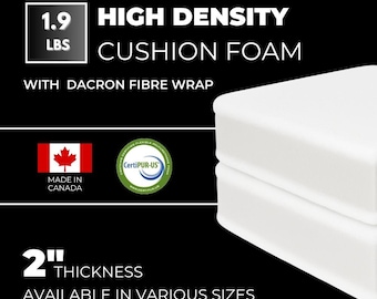 2" Cut To Size Cushion Foam, Thick Custom Foam, Seat Cushions Custom Foam for Upholstery, Cushions Furniture foam for DIY Projects