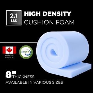 8" Thick Custom Foam Seat Cushions, Foam for boat seats, Firm foam for cushions, Medium foam cushion, Soft foam cushions, Foam for booths