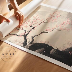 Art de la fleur de cerisier | Art mural kawaii | Art mural animé | Art Sakura | Esthétique d'anime rétro | Conception Ukiyo-e | Animés des années 90 | TÉLÉCHARGEMENT NUMÉRIQUE