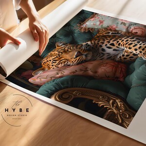 Leopard Sleeping | Preppy Wall Art | Maximalist Bathroom Wall Art | Dopamine Decor | Retro Vibes | Pink Kitsch Aesthetic | DIGITAL DOWNLOAD
