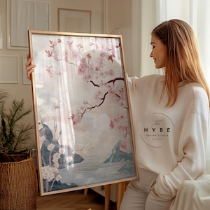 Art de la fleur de cerisier | Art mural kawaii | Art mural animé | Art Sakura | Esthétique d'anime rétro | Conception Ukiyo-e | Animés des années 90 | TÉLÉCHARGEMENT NUMÉRIQUE