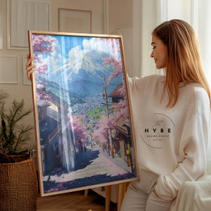 Art de la fleur de cerisier | Art mural kawaii | Art mural animé | Art Sakura | Esthétique d'anime rétro | Conception Ukiyo-e | Animés des années 90 | TÉLÉCHARGEMENT NUMÉRIQUE