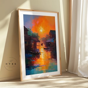 Mercado flutuante do Vietnã Arte para impressão | Impressão de arte do Vietnã | Matiz | Nha Trang | Rio Saigon | Delta do Mekong PARA IMPRIMIR | DOWNLOAD DIGITAL
