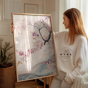 Art de la fleur de cerisier | Art mural kawaii | Art mural animé | Art Sakura | Esthétique d'anime rétro | Conception Ukiyo-e | Animés des années 90 | TÉLÉCHARGEMENT NUMÉRIQUE