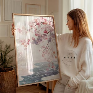 Art de la fleur de cerisier | Art mural kawaii | Art mural animé | Art Sakura | Esthétique d'anime rétro | Conception Ukiyo-e | Animés des années 90 | TÉLÉCHARGEMENT NUMÉRIQUE