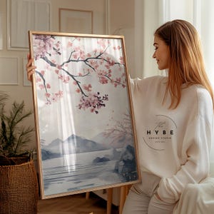 Art de la fleur de cerisier | Art mural kawaii | Art mural animé | Art Sakura | Esthétique d'anime rétro | Conception Ukiyo-e | Animés des années 90 | TÉLÉCHARGEMENT NUMÉRIQUE