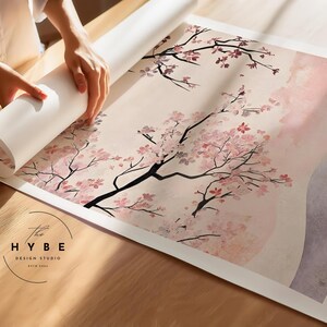 Art de la fleur de cerisier | Art mural kawaii | Art mural animé | Art Sakura | Esthétique d'anime rétro | Conception Ukiyo-e | Animés des années 90 | TÉLÉCHARGEMENT NUMÉRIQUE