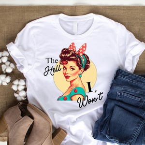 PNG Download Funny 1950&#39;s Pinup Housewife T-shirt design SVG digital download