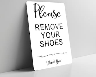 Please Remove Your Shoes Metal Sign Wall Plaque Family Welcome