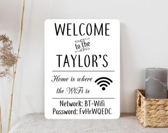 Personalised Metal Sign Wi-Fi Code Internet Password Home Wifi Wireless Welcome Wall Plaque