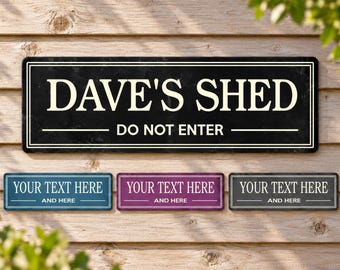 Personalised Custom Metal Sign Shed Workshop Bar - Any Text Messages Man Cave Office Door Sign
