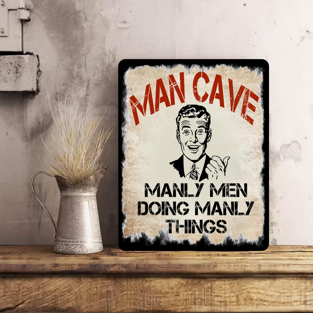 Metal Vintage Man Cave Sign Bar Retro Gift 50s Dad Christmas Garage ...