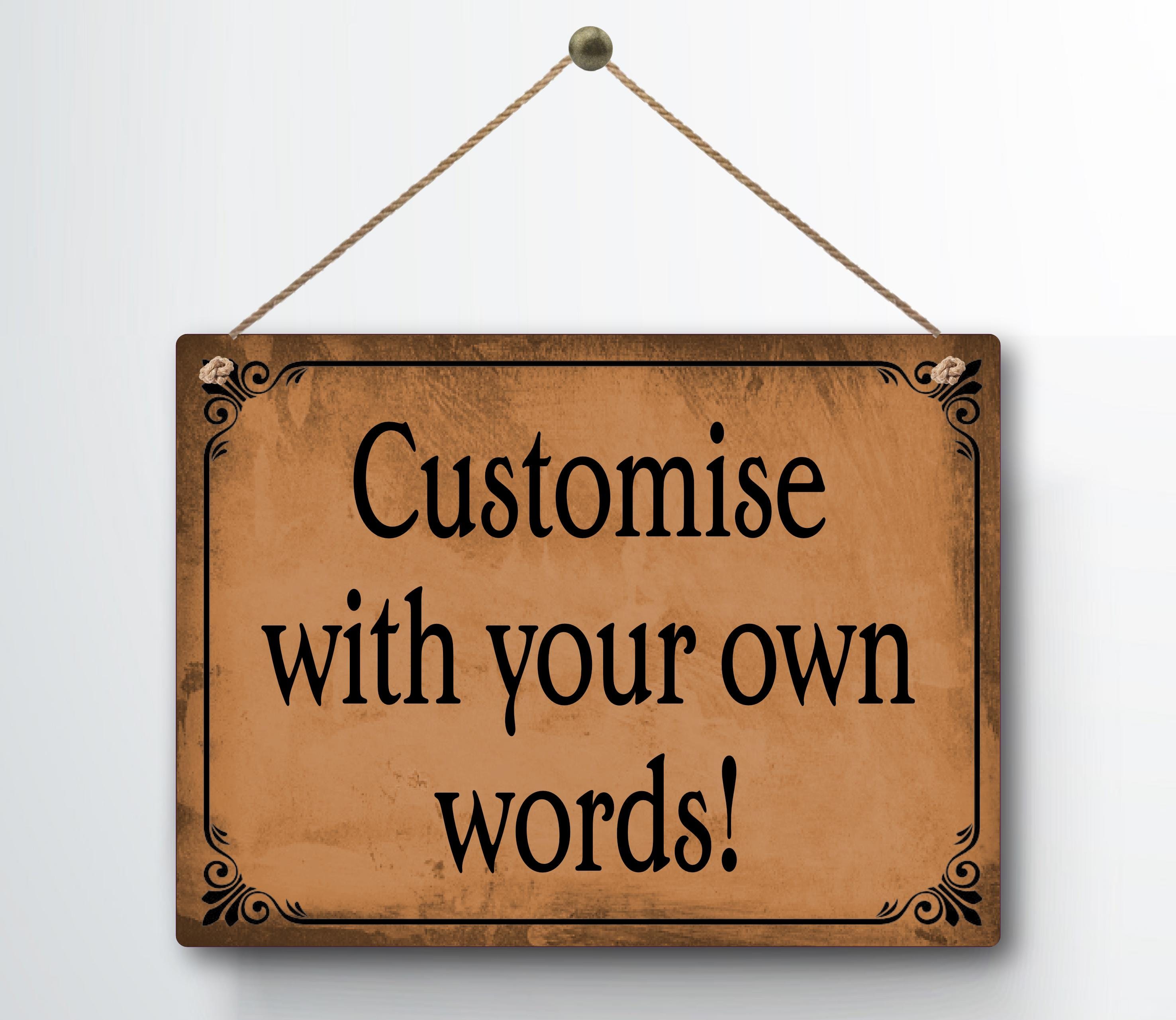 Distressed Store Sign Custom Distressed Metal Sign Personalised Colour Hanging Plaque Gifts ...