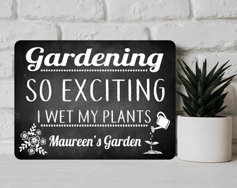 Personalised Funny Gardening Metal Wall Sign Gift Present Plants Wall Plaque