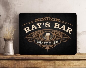 Personalized Black Pub Beer Bar Metal Wall Sign Gift Present Landlord Unique Gift Craft Beer