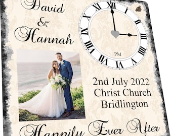 Wedding Photo Record Metal Hanging Wall Plaque Gift Present Newlyweds Newly Married