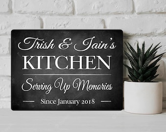 Personalised Family Kitchen Metal Wall Sign Gift Present Home Wall Plaque