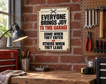 Funny Garage Metal Sign, Mechanic Gift for Dad, Vintage Workshop Décor, Car Lover Man Cave Wall Plaque