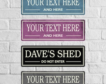Personalised Custom Metal Sign Shed Workshop Bar - Any Text Messages Man Cave Office Door Sign