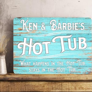 Personalised Funny Hot Tub Garden Metal Wall Sign Gift Dad Present Patio Decking Sign
