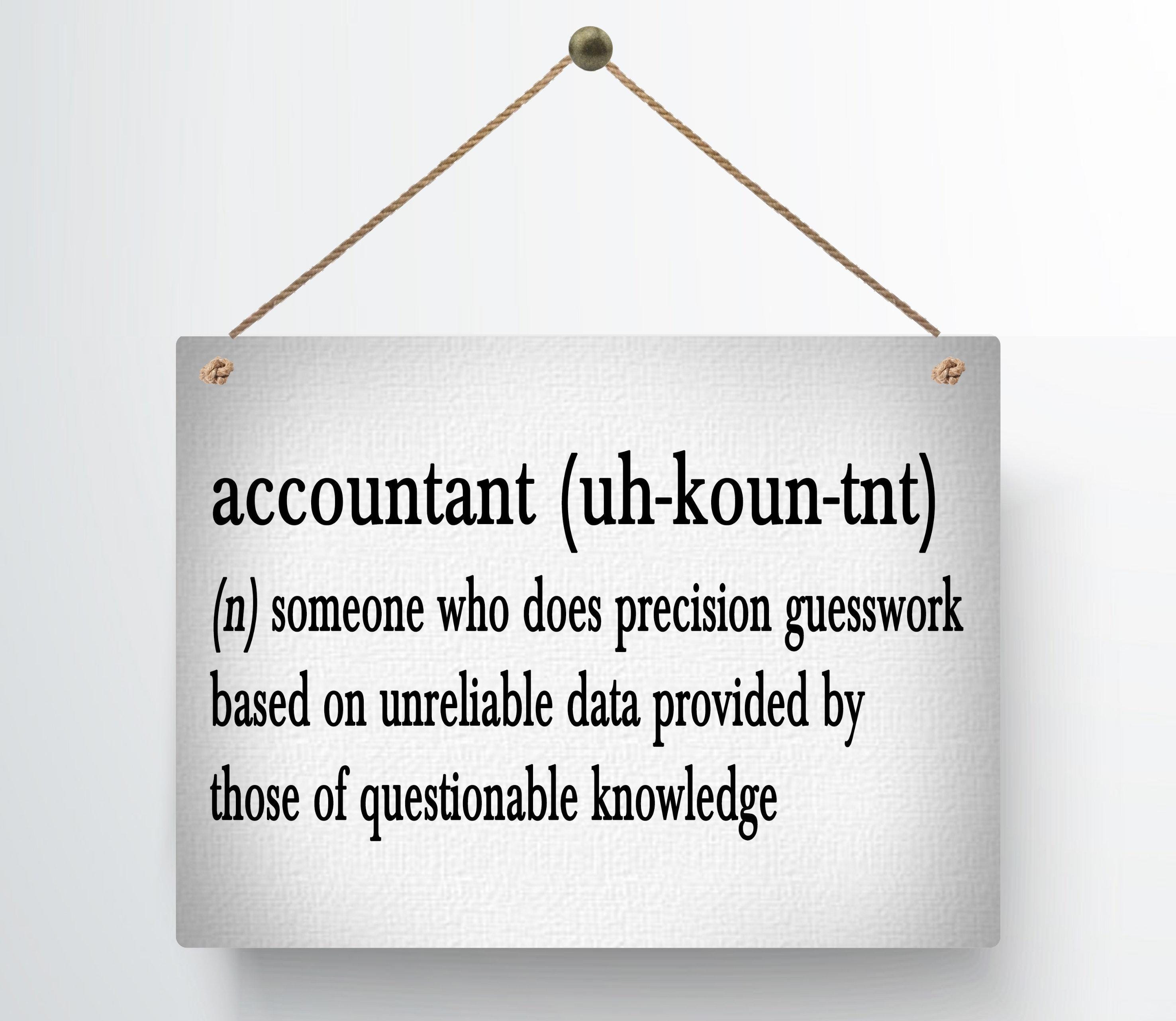 Accountant Definition Funny Hanging Wall Plaque Gift Present Birthday ...